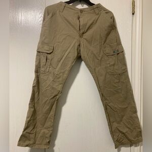 Wrangler - Mens Relaxed Fit Khaki Beige Utility Cargo Pants Workwear -Size 34x30